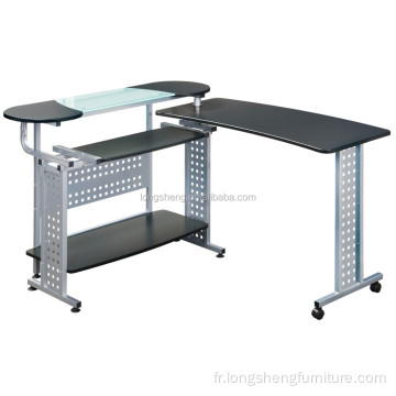 Bureau d&#39;ordinateur rotatif pour deux ordinateurs